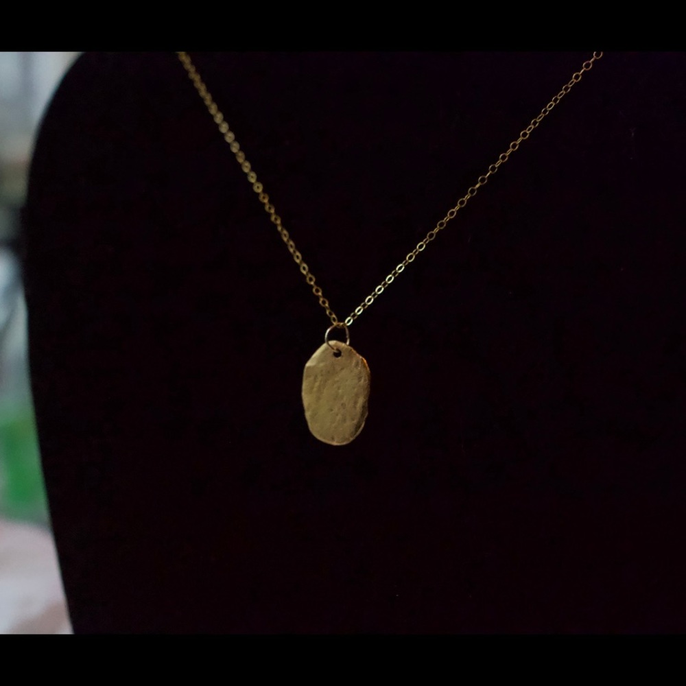 14K (STAMPED) Gold Filled Hammered Charm Necklace